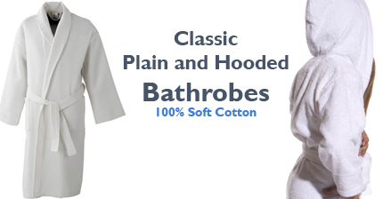 plain robes in cotton terry