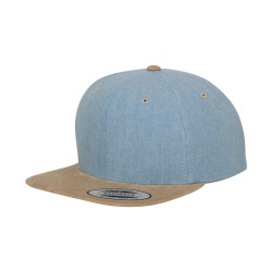 Chambray-suede snapback (6089CH)
