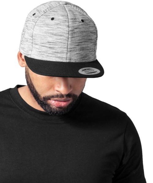 Stripes Melange Crown Snapback Cap (6089SC)