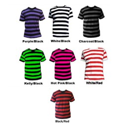 SnS Trendy Contrast Horizontal Red/Black Striped T Shirt