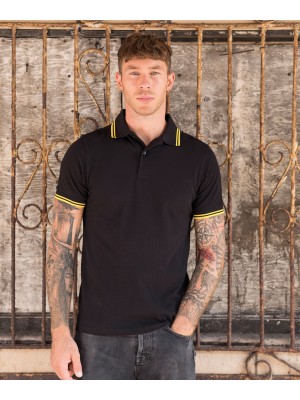 Plain Stretch tipped polo T-shirts AWDis Just Polo's 200 GSM