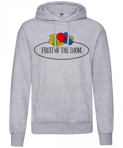 Plain Vintage hooded sweatshirt large logo print Sweatshirts Fruit of the Loom White: 260. Colours: 280 GSM