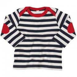 Sustainable & Organic T-Shirts Baby stripy long sleeve T (with elbow patches) Kids  Ecological BABYBUGZ brand wear