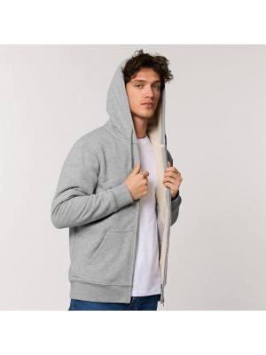 Sustainable & Organic Hoodie Warmer unisex Sherpa lined zip-thru hoodie (STSU715) Adults  Ecological STANLEY/STELLA brand wear