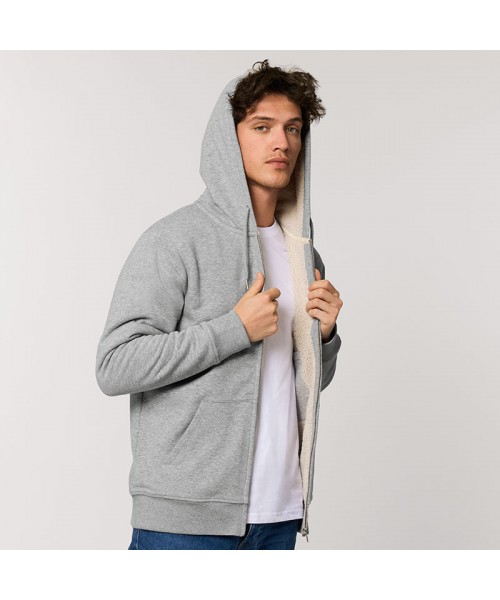 Sustainable & Organic Hoodie Warmer unisex Sherpa lined zip-thru hoodie (STSU715) Adults  Ecological STANLEY/STELLA brand wear