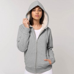 Sustainable & Organic Hoodie Warmer unisex Sherpa lined zip-thru hoodie (STSU715) Adults  Ecological STANLEY/STELLA brand wear