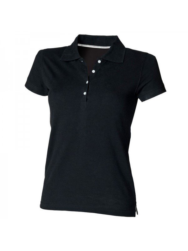 plain black polo t shirt women's