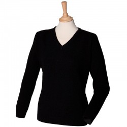 Plain V Neck Sweater Ladies Lambswool Henbury