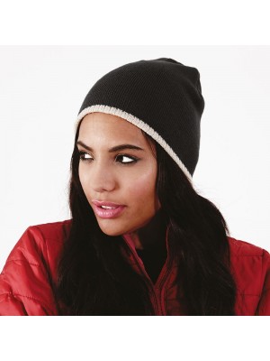 Beanie knitted hat Two-tone Beechfield Headwear 