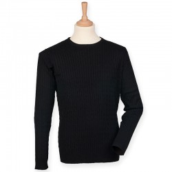 Plain Jumper Cable Knit Crew Neck Front Row