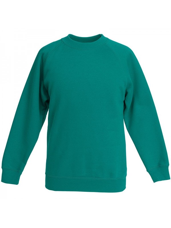 Plain Classic 80/20 kids raglan sweatshirt Fruit Of The Loom 280 GSM