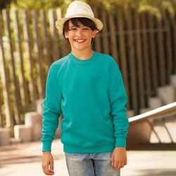 Plain Classic 80/20 kids raglan sweatshirt Fruit Of The Loom 280 GSM