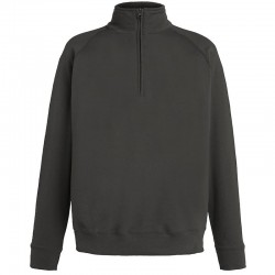 Plain Sweatshirt Lightweight Zip Neck Fruit Of The Loom 240 GSM