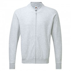 Plain Lightweight baseball sweatshirt jacket Fruit Of  The Loom 240 GSM