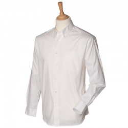 Plain Oxford Shirt Long Sleeve Henbury 130 GSM