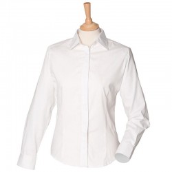 Plain Oxford Shirt Ladies Long Sleeve Henbury 130 GSM