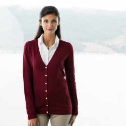 Plain V Neck Cardigan Ladies Henbury