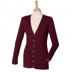 Plain V Neck Cardigan Ladies Henbury