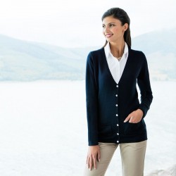 Plain V Neck Cardigan Ladies Henbury