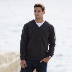 Plain V Neck Sweater Lambswool Henbury