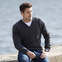 Plain V Neck Sweater Lambswool Henbury