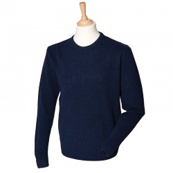 Plain Crew neck lambswool jumper Henbury 9 Gauge GSM