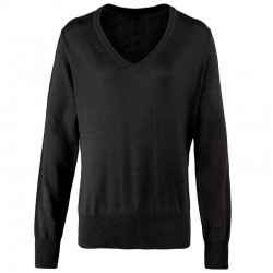 Plain Sweater Ladies Knitted V Neck Premier