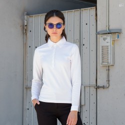 LADIES LONG SLEEVE STRETCH POLO SHIRT Skinnifit 200 GSM