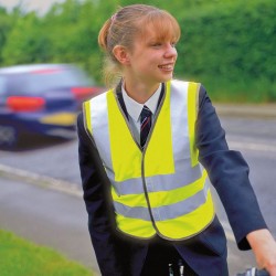 Plain high-viz vest EN1150 Class 2 approved Junior Safeguard 120 GSM