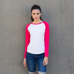 LADIES LONG SLEEVE BASEBALL T-SHIRT Skinnifit 140 GSM