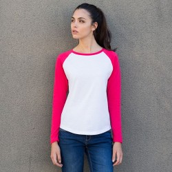 LADIES LONG SLEEVE BASEBALL T-SHIRT Skinnifit 140 GSM