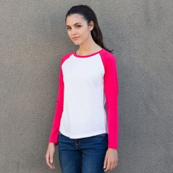 LADIES LONG SLEEVE BASEBALL T-SHIRT Skinnifit 140 GSM