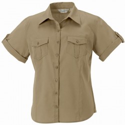 Plain Women's roll-sleeve short sleeve shirt Russell Collection 130 GSM