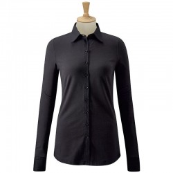 Plain Stretch Top Ladies Long Sleeve Russell White 215 gsm Black 220 GSM