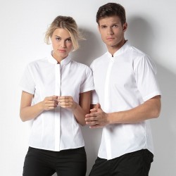Plain Collar Shirt Short Sleeve Mandarin Kustom Kit 115 GSM