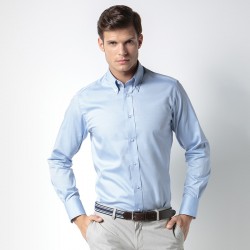 Plain Oxford Shirt Long Sleeve Tailored Kustom Kit 125 GSM