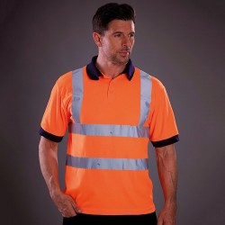 YOKO Hi vis short sleeve polo 210GSM