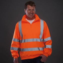 Plain Hi-vis ¼ zip sweatshirt Yoko 280 GSM