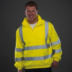 Plain Hi-vis ¼ zip sweatshirt Yoko 280 GSM