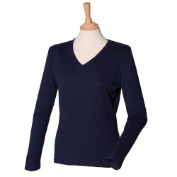 Plain V Neck Sweater Ladies Lightweight Henbury