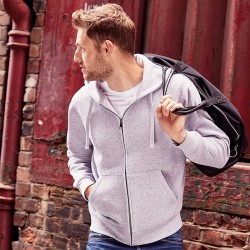 Plain Authentic zipped hooded sweat Russell 280 GSM