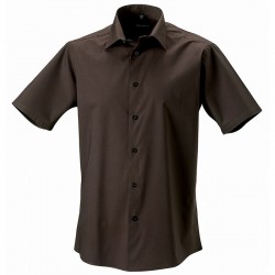 Plain Shirt Short Sleeve Easy Care Fitted Russell 115 GSM