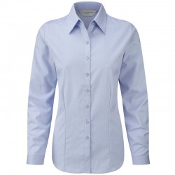 Plain Women's long sleeve herringbone herringbone shirt Russell Collection 125/130gsm