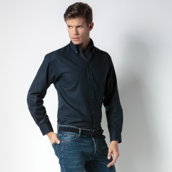 Plain Oxford Shirt Long Sleeve Workwear Kustom Kit 135 GSM