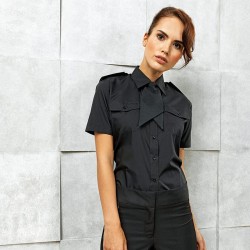 Plain Ladies Short Sleeve Pilot Shirt Premier 105 GSM