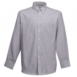 Plain Oxford Shirt Long Sleeve Fruit of the Loom White 130 gsm Cols 135 GSM