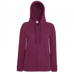 LADY FIT LIGHTWEIGHT ZIP HOODED SWEATSHIRT Fruit of the Loom 240 GSM