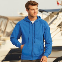 Plain Sweatshirt Lightweight Zip Hooded Fruit of the Loom 240 GSM