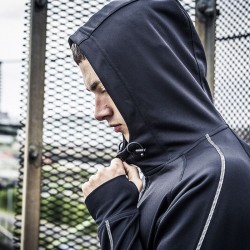 Plain Lightweight running hoodie with reflective tape Tombo 180 GSM