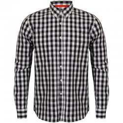 Plain Cotton Shirt Long Sleeve Checked Front Row 140 GSM